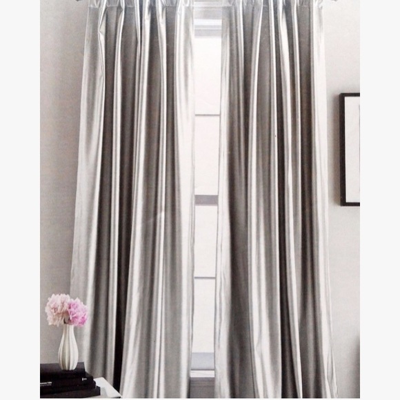 DKNY Faux Leather Metallic Champagne Curtains - Picture 2 of 4